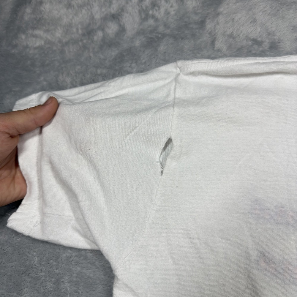 Vintage Bahama Mama Shirt Adult XL White Cat Graphic Dorsett Beach 90s REPAIR - Picture 2 of 16